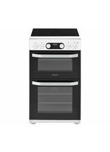 HOTPOINT HD5V93CCW 50cm Ceramic Double Oven Cooker White