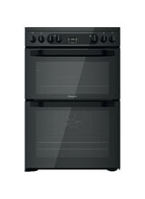 HOTPOINT HDM67V92HCB 60cm Electric Double Oven Cooker Black