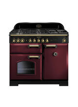 RANGEMASTER CDL100DFFCY/B Classic Deluxe 100cm Dual Fuel Cranberry with Brass