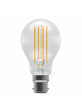 BELL 6W BC B22 LED Filament Light Bulb Clear GLS Warm White 2700K (60w Equiv)