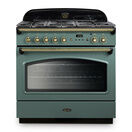 RANGEMASTER CLAS90FXDFFMG/B 90cm Classic FX Dual Fuel Mineral Green with Brass Trim additional 1
