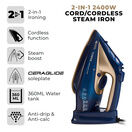 TOWER T22008BLG CeraGlide 2400W Cordless Iron Blue/Gold additional 2