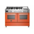 Bertazzoni Professional 120cm Range Cooker Twin Dual Fuel Orange PRO126G2EART