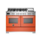 Bertazzoni Professional 120cm Range Cooker Twin Dual Fuel Orange PRO126G2EART2