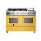 Bertazzoni Professional 120cm Range Cooker Twin Dual Fuel Yellow PRO126G2EGIT