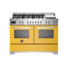 Bertazzoni Professional 120cm Range Cooker Twin Dual Fuel Yellow PRO126G2EGIT2