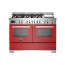Bertazzoni Professional 120cm Range Cooker Twin Dual Fuel Red PRO126G2EROT2