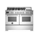 Bertazzoni Professional 120cm Range Cooker Twin Dual Fuel Stainless Steel PRO126G2EXT2