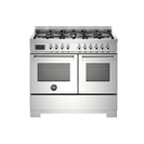 Bertazzoni Professional 100cm Range Cooker Twin Oven Dual Fuel Stainless PRO106L2EXT2