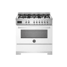 Bertazzoni Professional 90cm Range Cooker Single Oven Dual Fuel White PRO96L1EBIT2