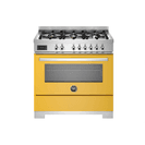 Bertazzoni Professional 90cm Range Cooker Single Oven Dual Fuel Yellow PRO96L1EGIT2