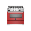 Bertazzoni Professional 90cm Range Cooker Single Oven Dual Fuel Red PRO96L1EROT2