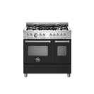 Bertazzoni Master 90cm Range Cooker Twin Oven Dual Fuel Matt Black MAS95C2ENEC