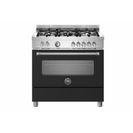 Bertazzoni Master 90cm Range Cooker Single Oven Dual Fuel Black MAS95C1ENEC