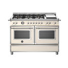 Bertazzoni HER126G2EAVT Heritage 120cm Range Cooker Twin Oven Dual Fuel Ivory