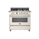 Bertazzoni Heritage 90cm Range Cooker Single Oven Dual Fuel Ivory HER96L1EAVT