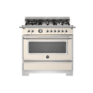 Bertazzoni Heritage 90cm Range Cooker Single Oven Dual Fuel Ivory HER96L1EAVT2