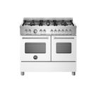 Bertazzoni Master 100cm Range Cooker Twin Oven Dual Fuel White MAS106L2EBIC