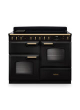 RANGEMASTER CLDLO110EIPCBL/AB1 Classic Deluxe 110cm OC Induction Charcoal Black/Antique Brass