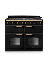 RANGEMASTER CLDLB110DFPCBL/AB1 Classic Deluxe 110cm BC Dual Fuel Charcoal Black/Antique Brass