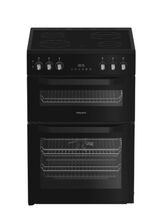 HOTPOINT HTE6VDCB1 60cm Electric Twin Cavity Cooker with Multiflow - Black