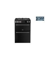 BELLING 444412048 Vision 60cm Dual Fuel Double Oven Cooker Black &amp; Silver Steel