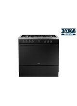 BELLING 444412039 Vision 90cm Single Cavity Dual Fuel Range Cooker Black