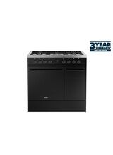 BELLING 444412044 Vision 90cm Twin Cavity Dual Fuel Range Cooker Black/Silver Steel