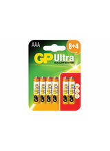 GP Ultra AAA Alkaline Battery 12 Pack (8+4)