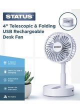 STATUS S4FOLDRFAN 4" USB Rechargable Desk Fan White
