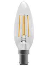 BELL 60718 3.3W Dimmable SBC LED Filament Clear Candle - 2700K