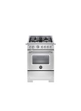 Bertazzoni HER64L1EXT2 Heritage 60cm Range Cooker Single Oven Dual Fuel Stainless Steel
