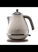 DELONGHI KBOV3001.BG 1.7L Icona Vintage Kettle - Beige/Mahogany