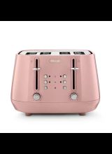 DELONGHI CTY4003.PK Eclettica 4 Slot Toaster - Playful Pink