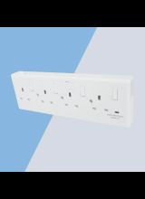Eterna CONVERT4 1 or 2 Gang to 4 Gang Flush Mount Socket Converter