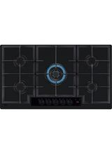 AEG HKB95341NL Gas on Glass 90cm 5 Burner Zone Hob - Black Glass