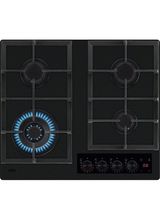 AEG HKB64341NL Gas on Glass 60cm 4 Burner Zone Hob - Black Glass