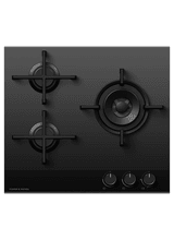 FISHER &amp; PAYKEL CG603DNGGB4 60cm 3 Burner Gas Hob - Black Glass