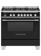 FISHER &amp; PAYKEL OR90SCG6B1 90cm Dual Fuel Range Cooker - Black