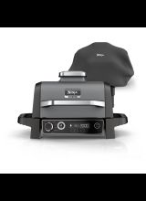 Ninja OG703UK Outdoor Woodfire Electric BBQ Grill &amp; Smoker with Cover - Black