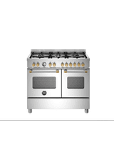 Bertazzoni Master 100cm Range Cooker Twin Oven Dual Fuel Stainless Steel/Gold MAS106L2EXGC