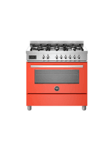 Bertazzoni Professional 90cm Range Cooker Single Oven Dual Fuel Orange PRO96L1EART