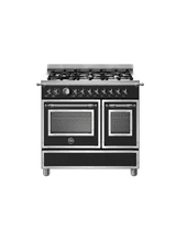 Bertazzoni Heritage 90cm Range Cooker Twin Oven Dual Fuel Black HER96L2ENET
