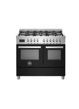 Bertazzoni Professional 100cm Range Cooker Twin Oven Dual Fuel Black PRO106L2ENET