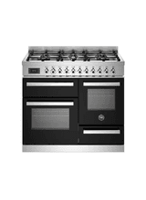 Bertazzoni Professional 100cm Range Cooker XG Oven Dual Fuel Black PRO106L3ENET
