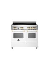 Bertazzoni Master 100cm Range Cooker Twin Oven Induction White with Gold MAS105I2EBGC2