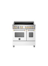 Bertazzoni Master 90cm Range Cooker Twin Oven Induction Matt White with Gold MAS95I2EBGC2