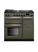 RANGEMASTER AURA90DFPRBD/YX1 Aura 90cm Dual Fuel Range Cooker River Bed with Onyx Trim