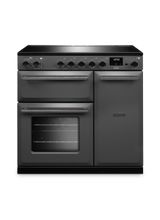 RANGEMASTER AURA90DFPSLT/YX1 Aura 90cm Dual Fuel Range Cooker Slate with Onyx Trim