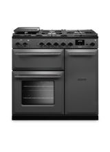 RANGEMASTER AURA90DFPSLT/YX1 Aura 90cm Dual Fuel Range Cooker Slate with Onyx Trim
